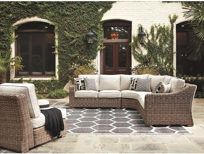 Signature Design by Ashley Beachcroft Outdoor Curved Corner Chair - Image 6