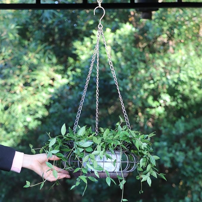 Metal Hanging Planters, Plant Hanger Basket Decorative Plant Pot Holder - Image 2