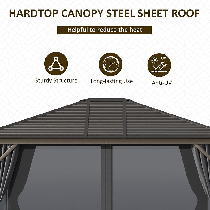 Outsunny 10' x 12' Hardtop Gazebo - Image 3