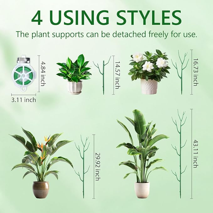 5 Pack Stackable Plant Supports Stakes, Sturdy Garden Trellis - Image 2