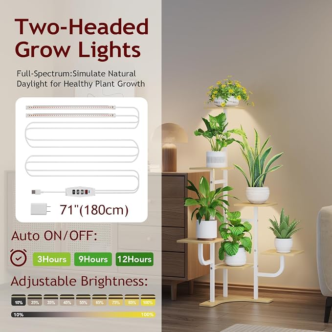 Corner Plant Stand with Grow Light - Image 5