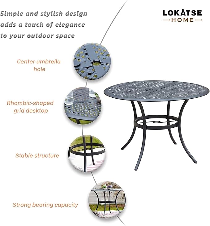 Garden Elements 5-Piece Outdoor Patio Dining Set – 42" Round Table - Image 4