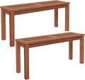 Tangkula Patio Wood Bench, 2-Person Solid Wood Bench by TANGKULA