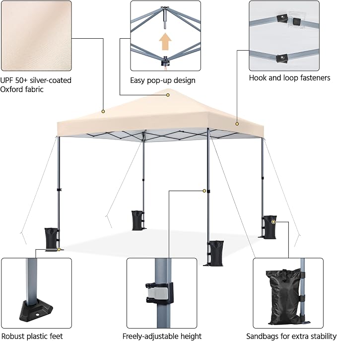 Yaheetech 10x10 1-Person Setup Pop Up Canopy Tent, Instant Portable Commercial - Image 4