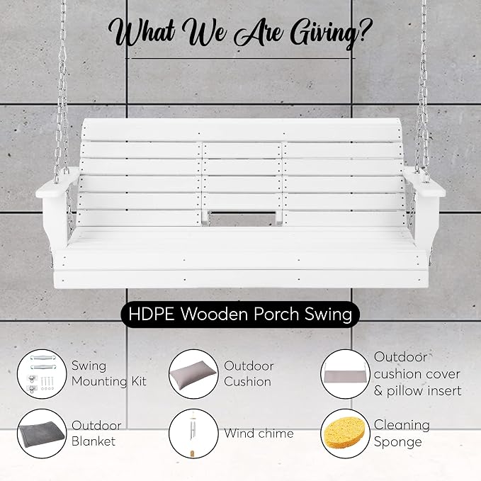 Premium Poly Lumber Porch Swing - Image 5