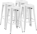 Furmax 30 Inch Metal Bar Stools Set of 4, Counter Height Backless Stools by Furmax