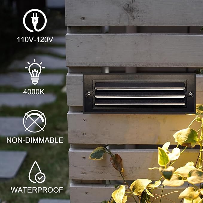 ZONK Outdoor Indoor Step Lights, 120V Line Voltage LED Landscape Stairway Lights - Image 6