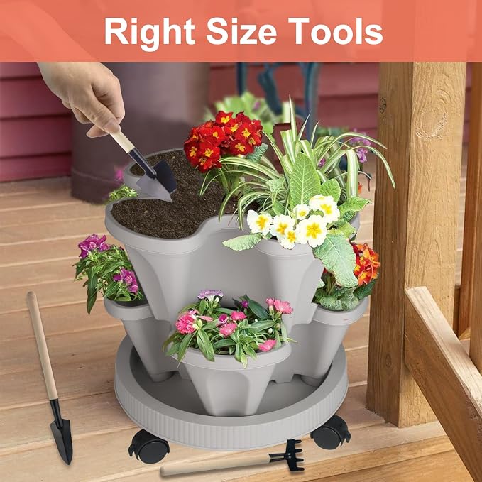 DUNCHATY Stackable Planter, Vertical Garden Planter - Image 9