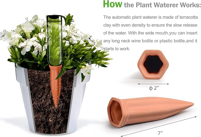 Automatic Plant Waterer Terracotta Self Watering Spikes Drippers Irrigation - Image 8