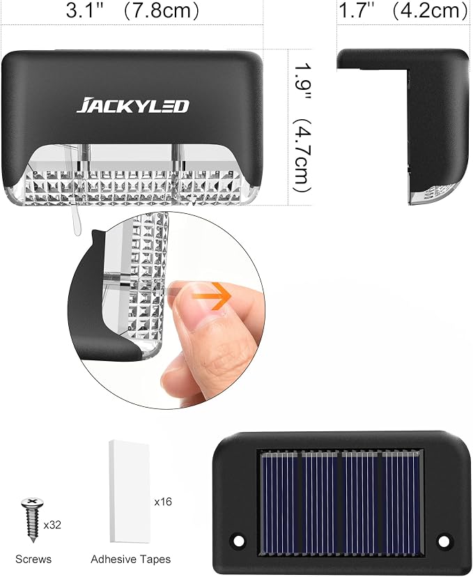 JACKYLED 16 Pack, Step Lights Waterproof LED Solar Power Outdoor Fence Light - Image 8