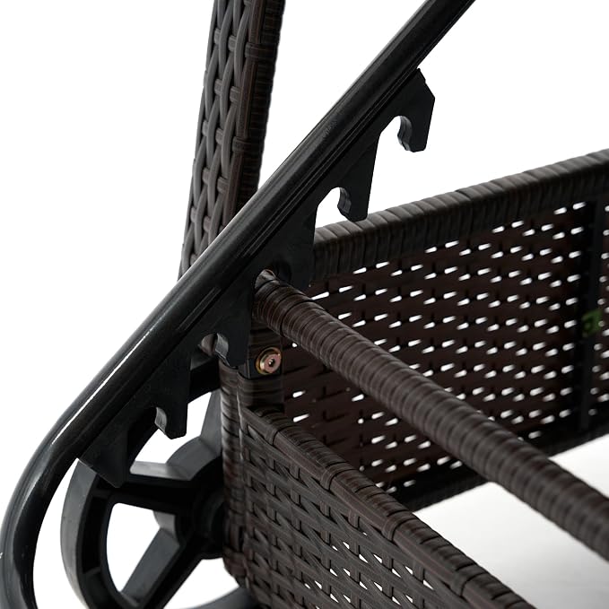 Outsunny Wicker Outdoor Chaise Lounge, 5-Level Adjustable Backrest PE Rattan - Image 8