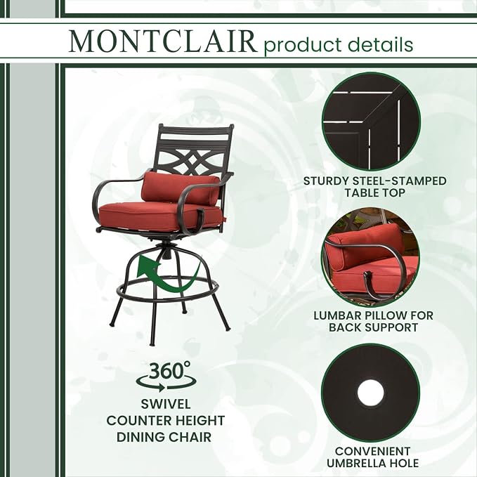 Hanover Montclair Outdoor Patio Conversation Set - Image 6