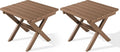 SERWALL Folding Outdoor Side Table Set of 2, Portable Adirondack Side Table by SERWALL