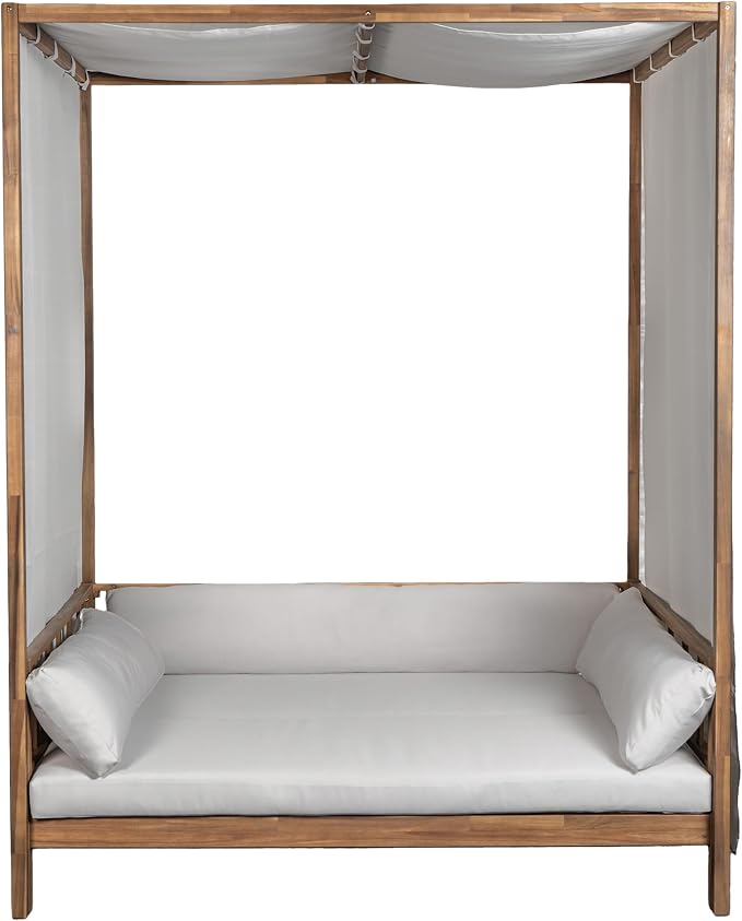 Scott Living Outdoor Acacia Wood Daybed - Image 4
