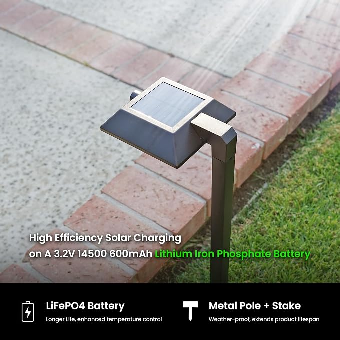 Mesh Linkable Series 4-Pack Solar LED Security Pathway Light w/ LiFePO4 Battery - Image 6