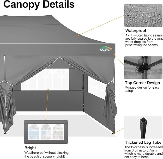 COBIZI 10x20 Pop up Canopy Tent 10x20 Canopy - Image 5
