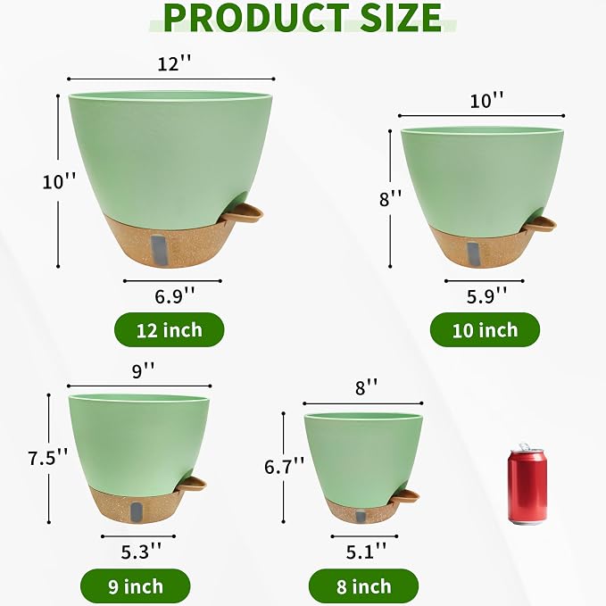 12/10/9/8 inch Self Watering Pots - Image 2