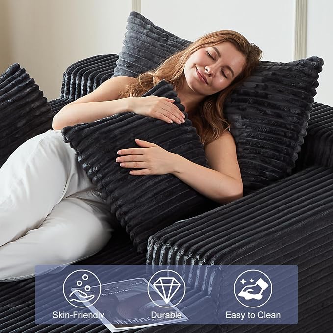 67 Inch Chaise Lounge Chair Indoor, Oversized Upholstered Boneless Sofa Bed - Image 6