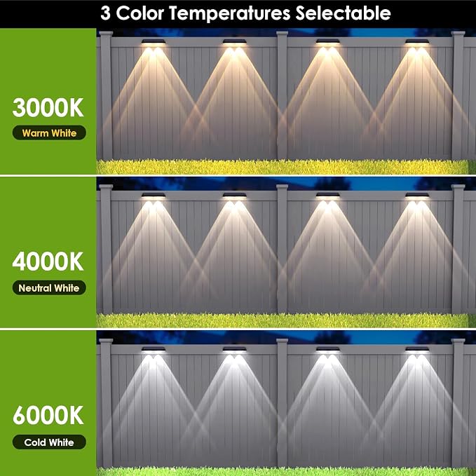 Solar Fence Lights Outdoor Waterproof LED - Image 2