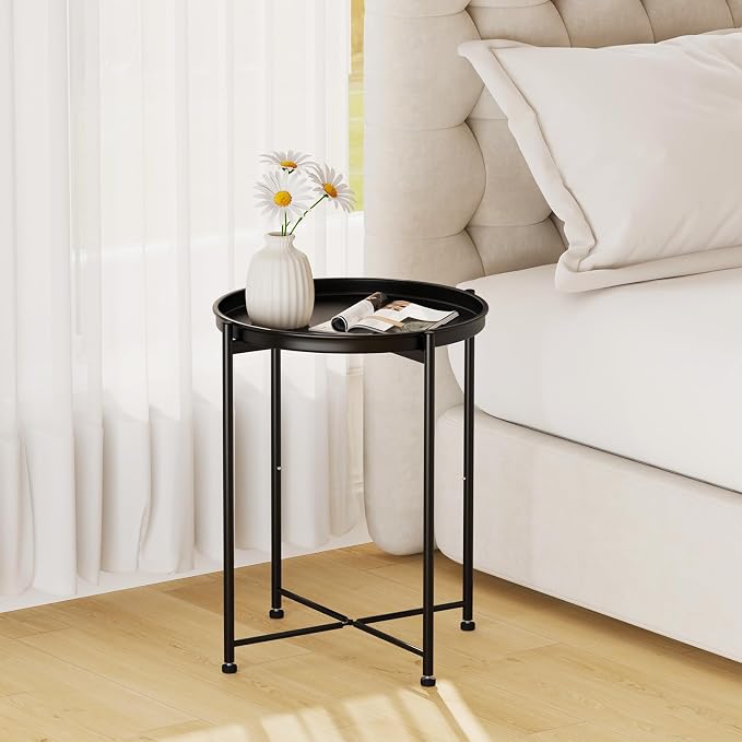 Garden 4 you Small Side Table, Mini Round End Table, Modern Nightstand - Image 6