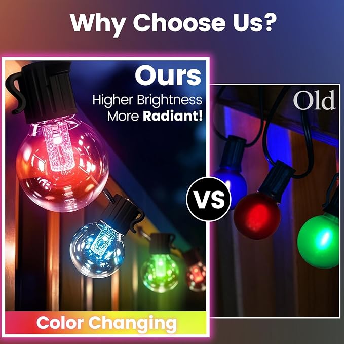 10FT Color Changing String Lights Outdoor- LED Patio Lights - Image 5