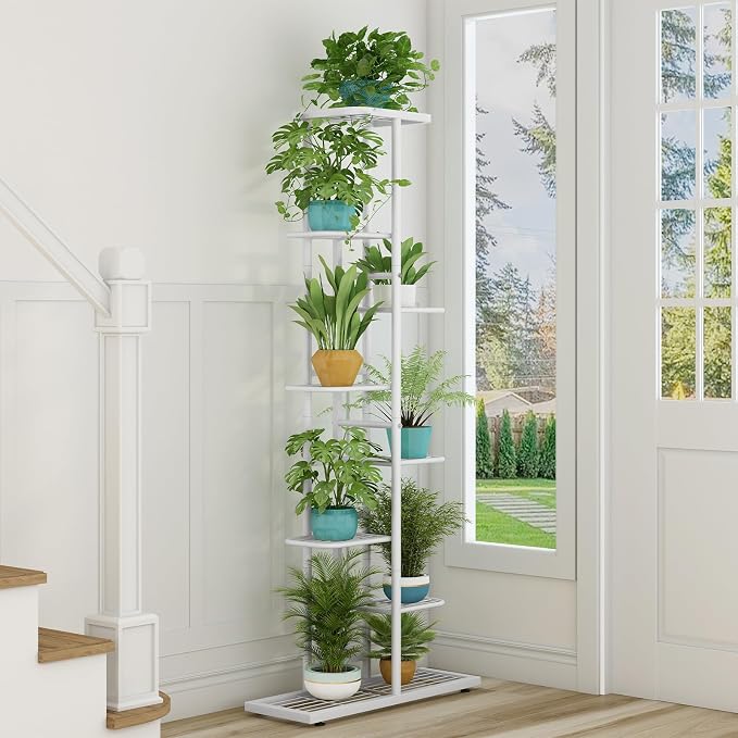 LINZINAR Plant Stand Metal Indoor Outdoor 8 Tier 9 Potted Multiple Flower Pot - Image 5