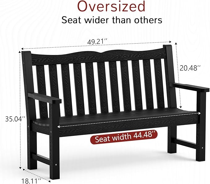 Stoog All-Weather Outdoor Bench & Chairs Set, 3-Piece Patio Furniture Set - Image 5