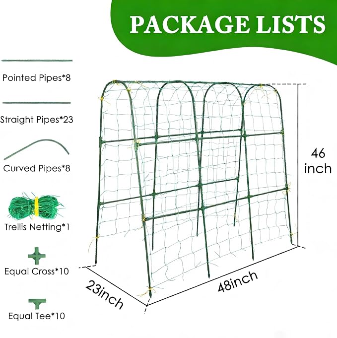 Cucumber Trellis for Climbing Plants Outdoors, U-Shape Garden Trellis for - Image 2
