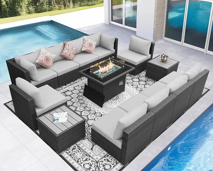 NICESOUL 13 Piece Outdoor Sectional Furniture by NICESOUL
