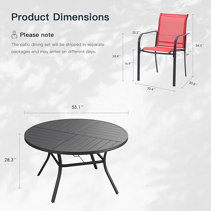 VICLLAX 9 Pieces Patio Outdoor Dining Set - Image 2