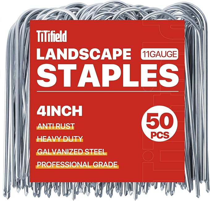 U Shape Garden Stakes 50 Packs 4 Inch 11 Gauge Irrigation Tubing Stakes by TiTifield