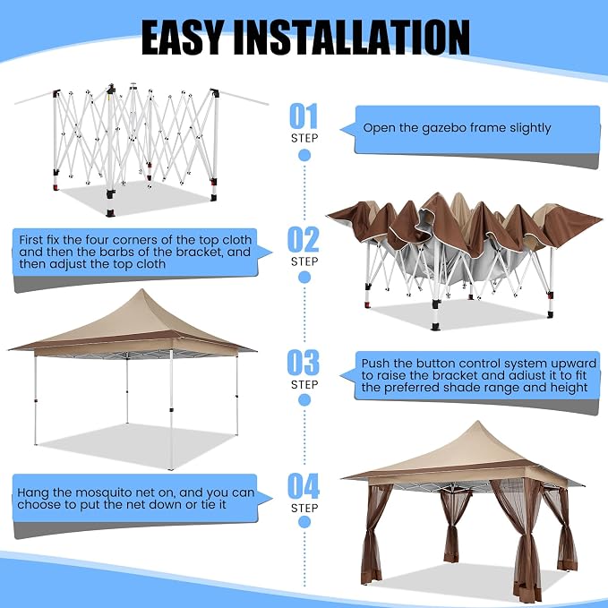 COBIZI 12x12 Pop up Canopy Gazebo on Clearance, Outdoor Canopy Tent - Image 6