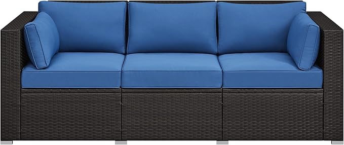 Yaheetech 3-Seat Patio Wicker Sofa, Outdoor Rattan Couch by Yaheetech