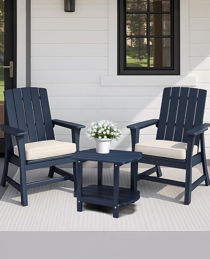 Outvita Adirondack Side Table, 24 Inch Square Outdoor End Table, HDPE Weather - Image 7