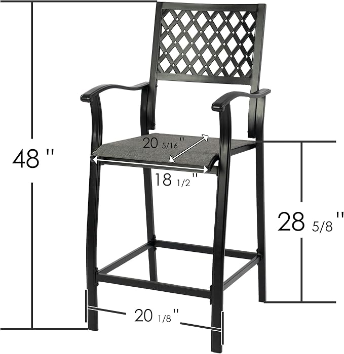 Kozyard Outdoor Bar Stools Set of 2, Patio Bar Chairs - Image 7
