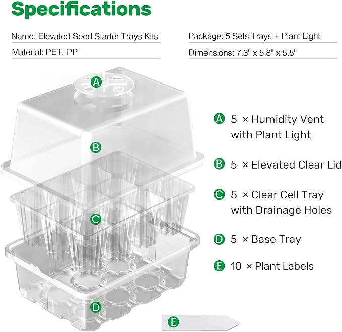 Bonviee 10 Packs Seed Starter Tray - Image 2