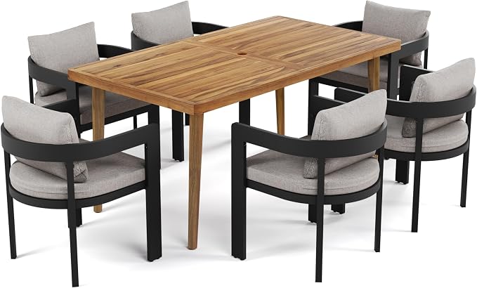 Christopher Knight Home Elko Acacia Wood Outdoor Dining Set - Image 4