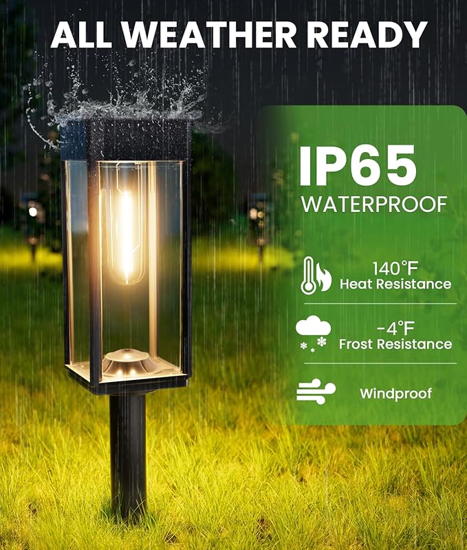 Solar Lights Outdoor, Bright Solar Pathway Lights Waterproof IP65, 4 Pack Warm - Image 6
