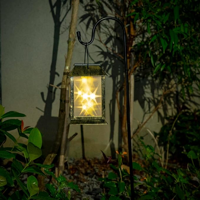 2 Pack Solar Lanterns Outdoor Waterproof, 3D Hanging Solar Lights, Type-C - Image 6