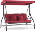 MCombo 3-Seat Outdoor Patio Swing Chair, 2-in-1 Convertible Porch Swing Glider by MCombo