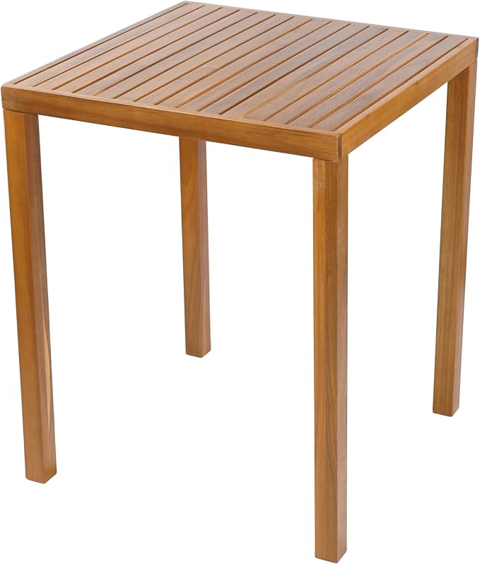 Christopher Knight Home Gree Acacia Wood Patio Bar Table and Chairs Set of 2 - Image 4