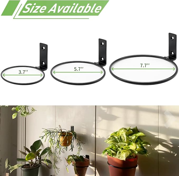 6 Pack 6 Inch Wall Flower Pot Holder Ring Plant Hanger, Metal Planter Hooks - Image 3