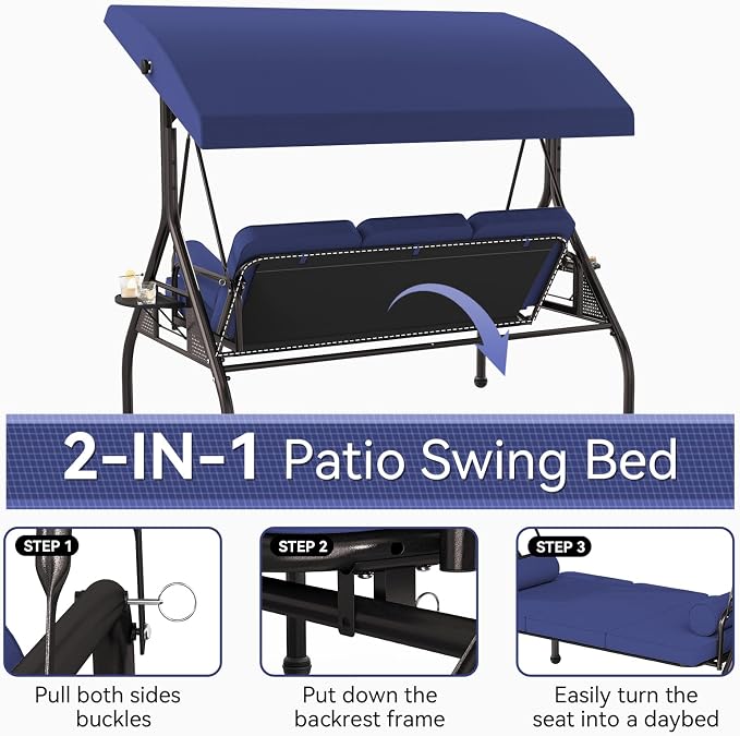 Oakcloud 3-Seat Outdoor Porch Swing - Image 2