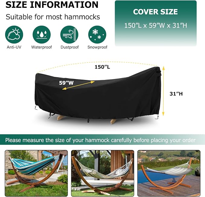 AKEfit Hammock Cover, 400D Upgraded Waterproof Hammock Cover - Image 2