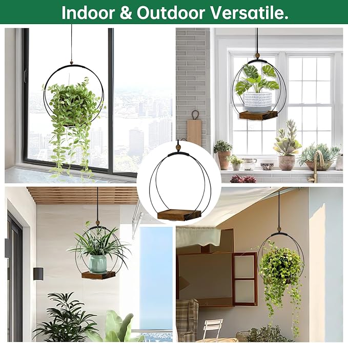 4 Pack Hanging Planters for Indoor Plants, Plant Hanger - Image 2