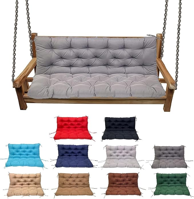 Swing Cushion Replacement Outdoor Porch Waterproof Bench Cushion 2-3 Seater by YXMKJOS