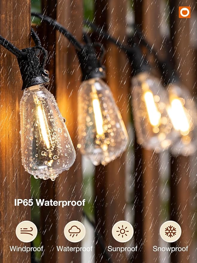 addlon 48FT Smart Outdoor String Lights, Dimmable Patio Lights - Image 5
