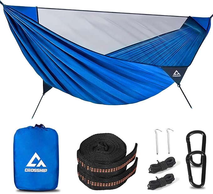 Camping Hammock with Mosquito Net – Portable Parachute Nylon Hammock Tent with by CROSSHIP