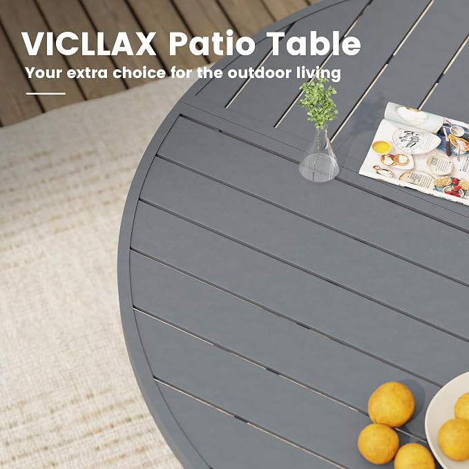 VICLLAX 53" Round Outdoor Table, Patio Dining Table - Image 6