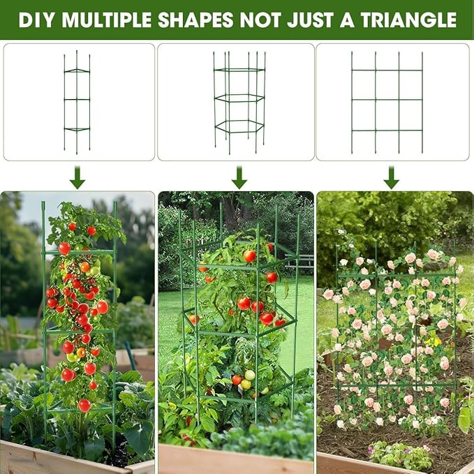 4PCS Tomato Cages for Garden, Tomato Trellis for Raised Garden Bed, 51.2" Tall - Image 3